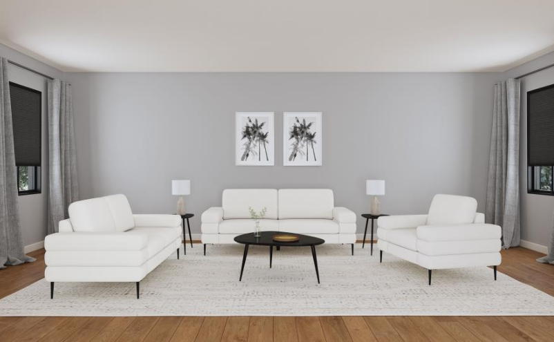 Jessel 3-piece Chenille Upholstered Sofa Set Ivory