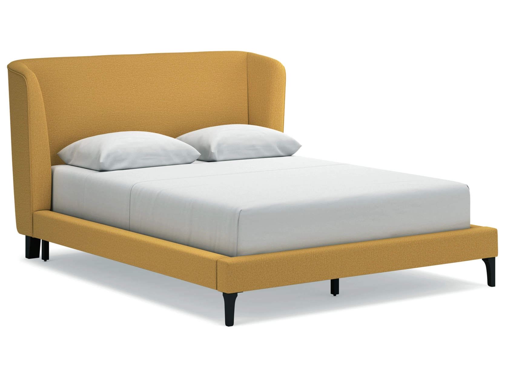 Maloken Queen Wingback Upholstered Platform Bed