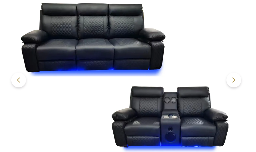 BALTIMORE POWER RECLINER SOFA SET BLACK