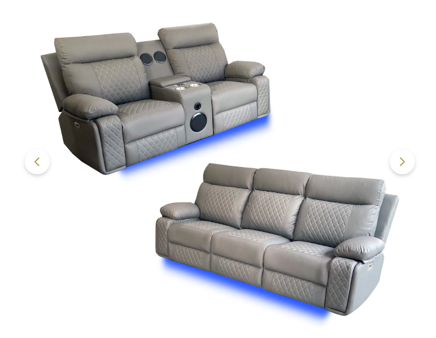 BALTIMORE POWER RECLINER SOFA SET GREY