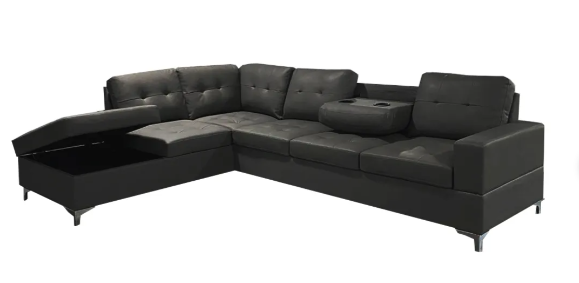 Antonella Sectional Black Left