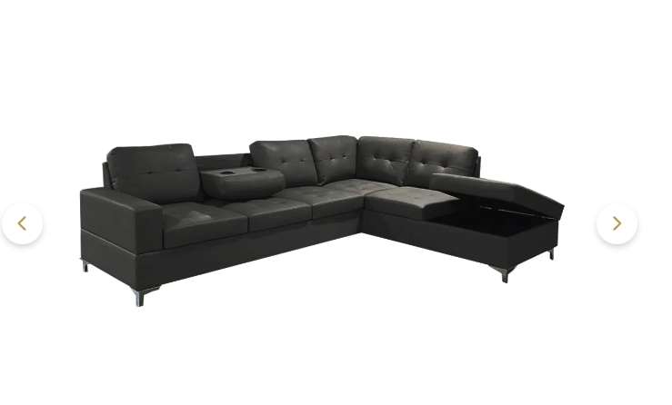Antonella Sectional Black Right