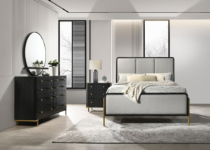 Arini 4-piece Eastern King Bedroom Set Black and Grey