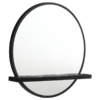 Arini Round Vanity Wall Mirror with Shelf Black - Image 2