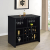 Topanga Engineered Wood Freestanding Home Bar Black - Image 2
