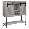 Claremont Sliding Door Home Bar Wine Cabinet Grey Driftwood - Image 2