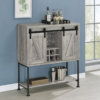 Claremont Sliding Door Home Bar Wine Cabinet Grey Driftwood - Image 3