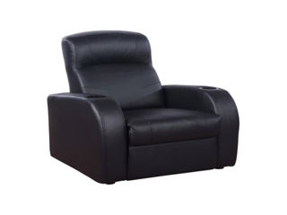 Cyrus – Upholstered Track Arm Recliner – Black