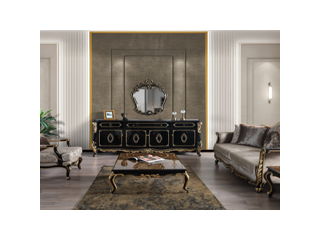 Betria – Console Cabinet – Gold & Black