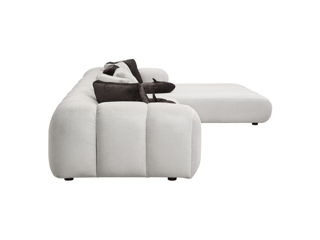 Manilla – Sectional Sofa With 8 Pillows – Ivory White Linen