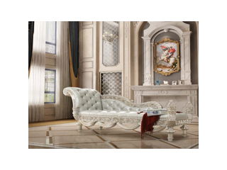 Sandoval – Bench – Beige PU & Champagne Finish