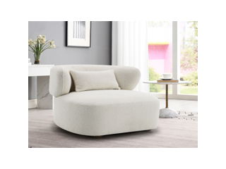 Darius – Accent Chair With Pillow – Beige Boucle