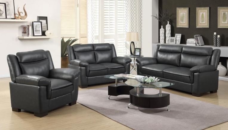 Arabella 3-piece Upholstered Padded Arm Sofa Set Grey