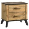 Kaywood 2-drawer Nightstand Bedside Table Natural Pine - Image 2