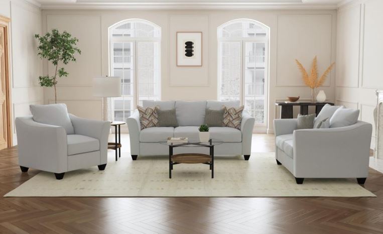 Salizar 3-piece Upholstered Flared Arm Sofa Set Sand