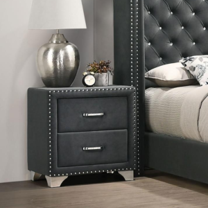 Melody Upholstered 2-drawer Nightstand Grey