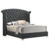 Melody Upholstered Eastern King Wingback Bed Grey - Image 2