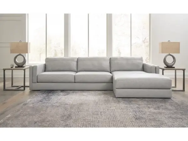 Emita 2-Piece Leather Sectional with Chaise