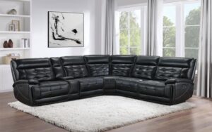 Stan Leather Dual Power Reclining Sectional