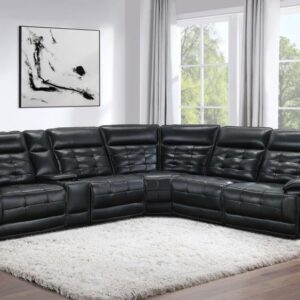 Stan Leather Dual Power Reclining Sectional